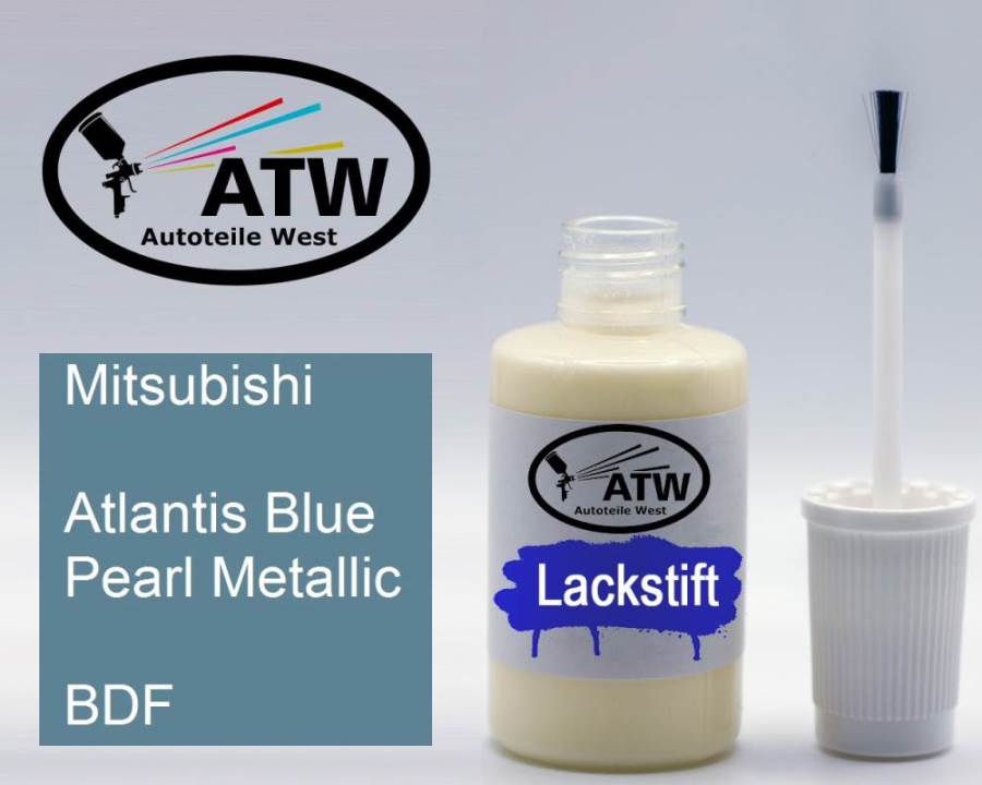 Mitsubishi, Atlantis Blue Pearl Metallic, BDF: 20ml Lackstift, von ATW Autoteile West.